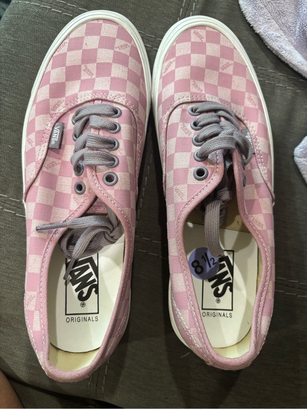 Vans Pink/purple and White Checkerboard Low-Top Sneakers